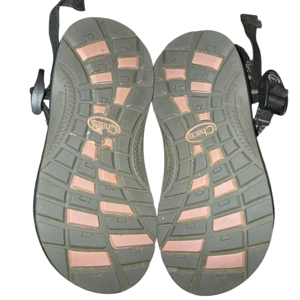 Chaco ZX/1 EcoTread Unisex Kids Black & White Strappy Adjustable‎ Sandals Size 2